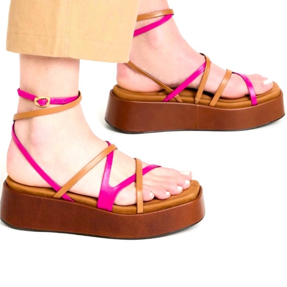 rag & bone Pink and Tan Platform Sandals